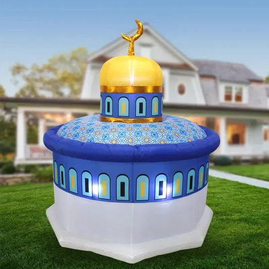 1Pcs Inflatable Moon Castle Ramadan Decoration Outdoor Yard Props with Light EID Mubarak Decor 2024 Islam Muslim Party Supplies