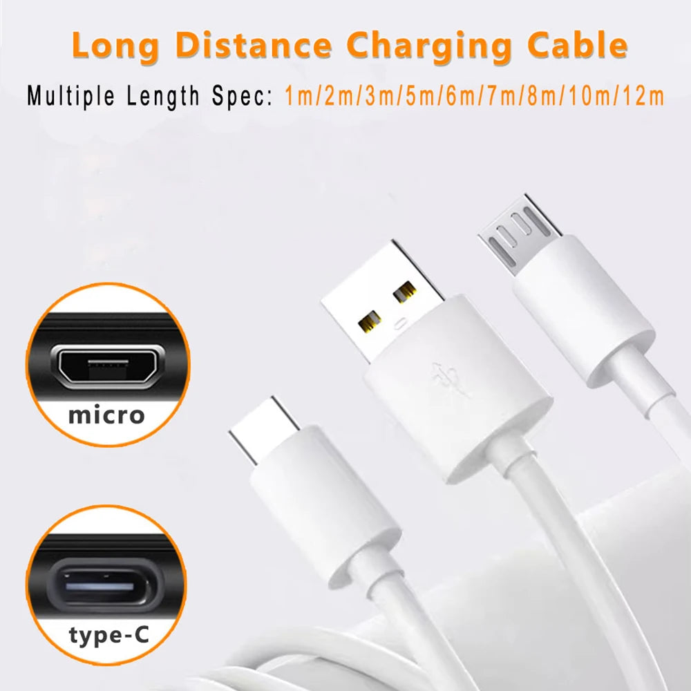 Color: Black, Cable Length: 11m - 5m/8m/10m/12mextra long USB Type C charging cable fast charging cable data cable for Samsung Xiaomi Huawei Android phone univers