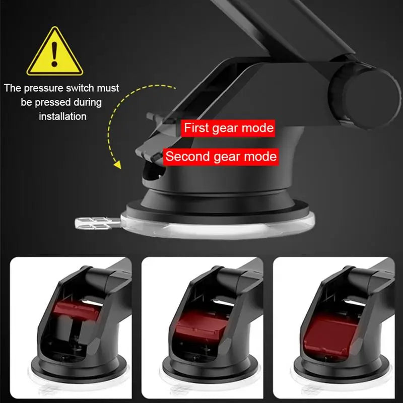 Ships From: france, Color: Red - Magnetic Phone Holder For Car Windscreen, Suction Cup Base Robotic Arm Phone Bracket for Car Dashboard, 360 Degrees Rotation