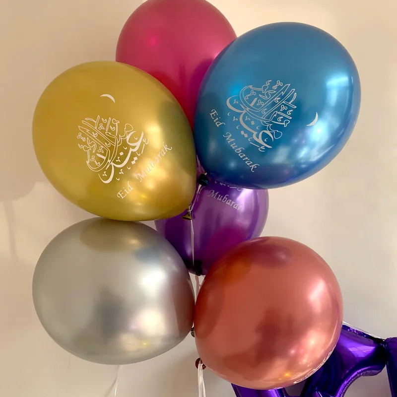 10pcs Eid Mubarak Latex Balloon Balloons Ramadan Kareem Decoration Ramadan Mubarak Muslim Islamic Festival Party DIY Decorations