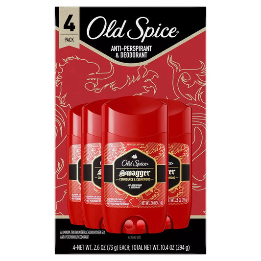 Old Spice Swagger Invisible Solid Antiperspirant Deodorant for Men, 2.6 Oz (4pk) 2.6 Ounce (Pack of 4)