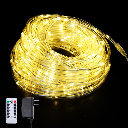 65.6FT 200 LED Rope Lights Outdoor Fairy String Light Plug in with Remote-0