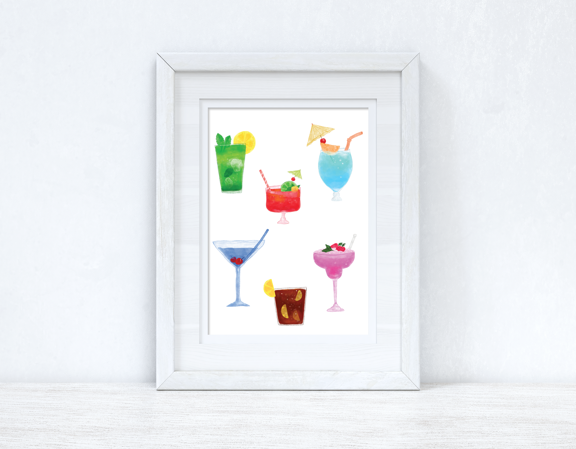 Summer Cocktails Summer Seasonal Alcohol Wall Home Decor Print-1