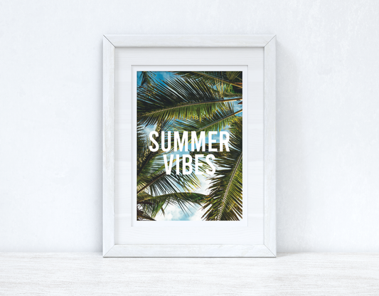 Summer Vibes Photography Palm Trees Summer Seasonal Wall Home Decor Print-0