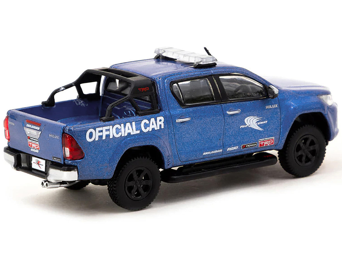 Toyota Hilux Pickup Truck RHD (Right Hand Drive) "Fuji Speedway Official Car" Blue Metallic "Hobby64" Series 1/64 Diecast Model Car by Tarmac Works-1