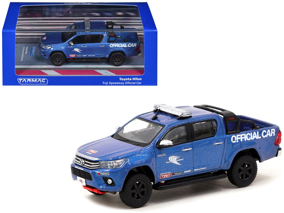 Toyota Hilux Pickup Truck RHD (Right Hand Drive) "Fuji Speedway Official Car" Blue Metallic "Hobby64" Series 1/64 Diecast Model Car by Tarmac Works-2