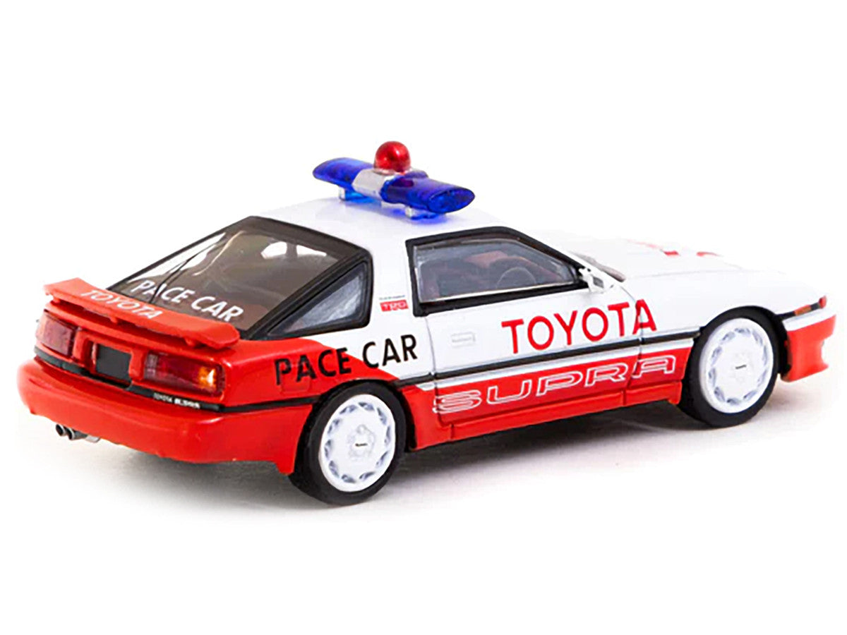 Toyota Supra RHD (Right Hand Drive) White and Red "Pace Car" "Hobby64" Series 1/64 Diecast Model Car by Tarmac Works-1