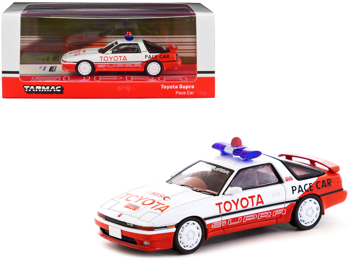 Toyota Supra RHD (Right Hand Drive) White and Red "Pace Car" "Hobby64" Series 1/64 Diecast Model Car by Tarmac Works-0