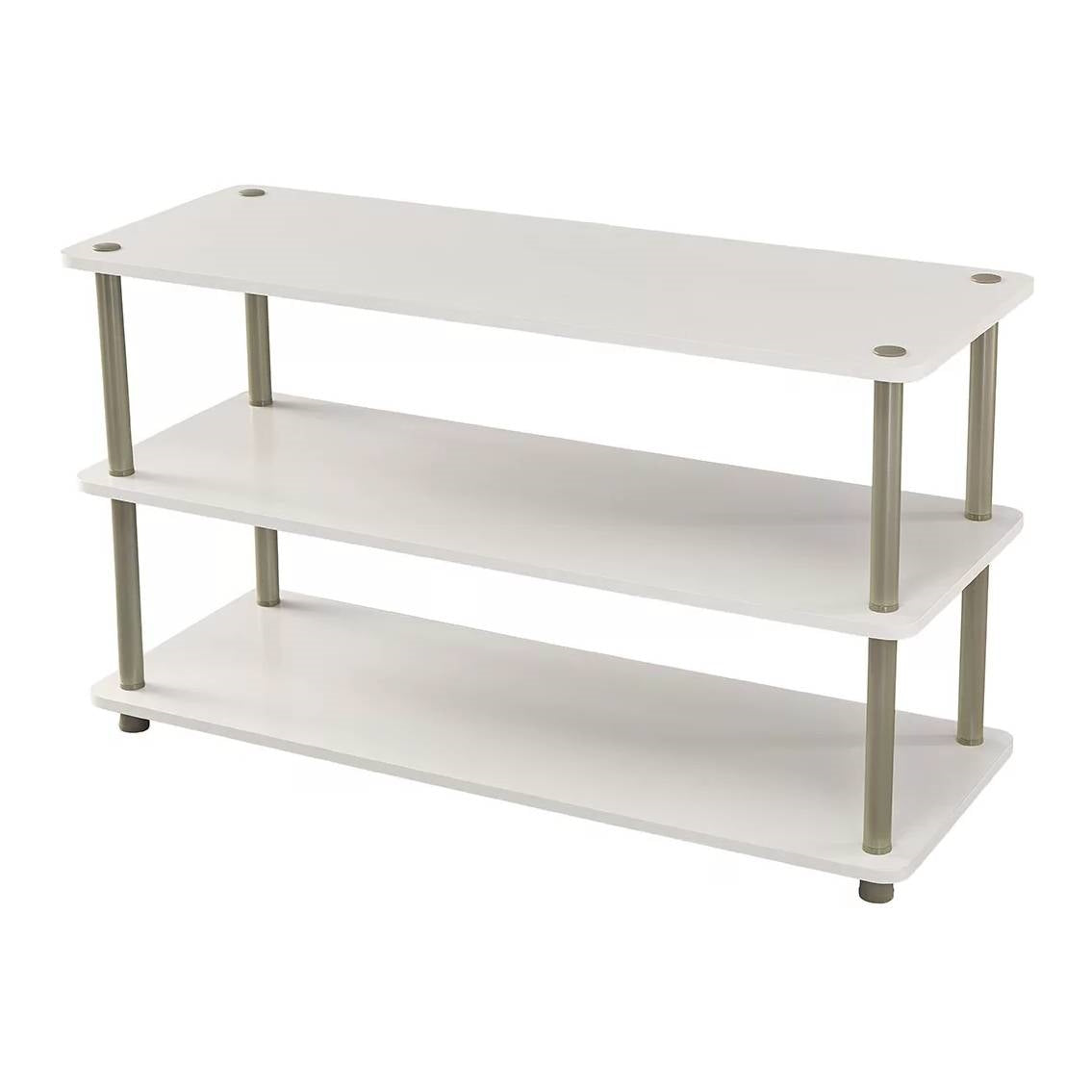 White 3-Shelf Modern Shoe Rack - Holds up to 12 Pair of Shoes-1