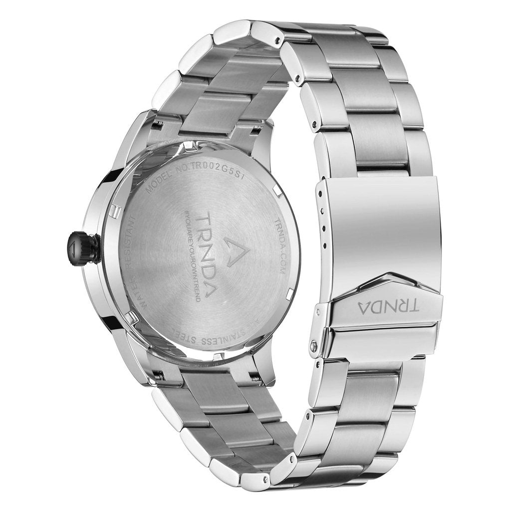 TRNDA STAINLESS STEEL MEN'S WATCH - TIMELESS BLACK DIAL FASHION STATEMENT-3