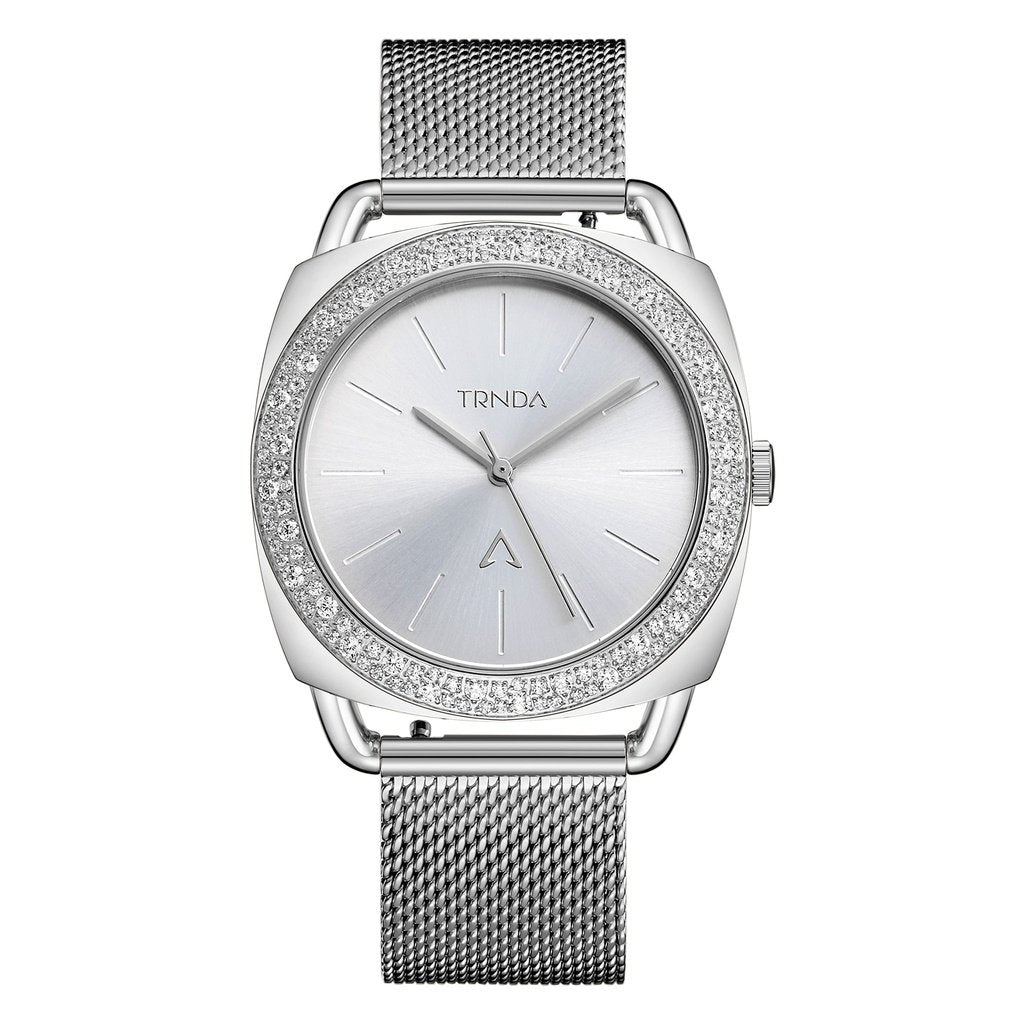 TRNDA Women's Watch with Silver Stainless Steel Case and Silver Stainless Steel Band-0