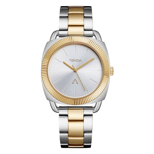 TRNDA Women's Watch with Silver Stainless Steel Case and Silver & Gold Stainless Steel Band-0