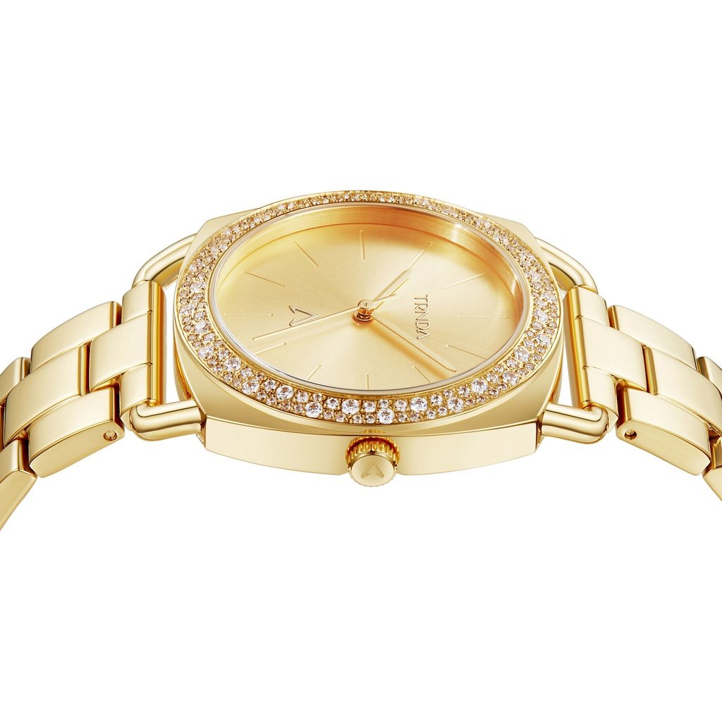 TRNDA Women's Watch with Gold Stainless Steel Case and Gold Stainless Steel Band-2