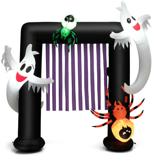 7.5 Feet Halloween Inflatable Archway Blow-up Festive Decoration for Backyard and Porch - Color: Black & White