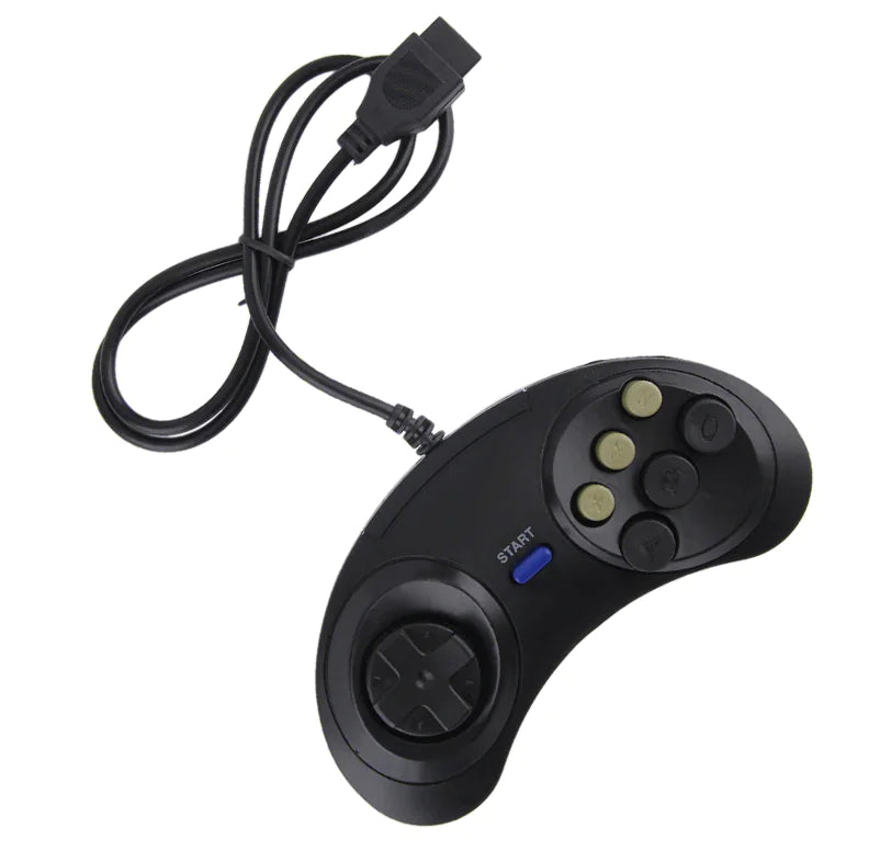 2X 6 Button Game Pad Controller For SEGA Genesis Black Old School Classic New