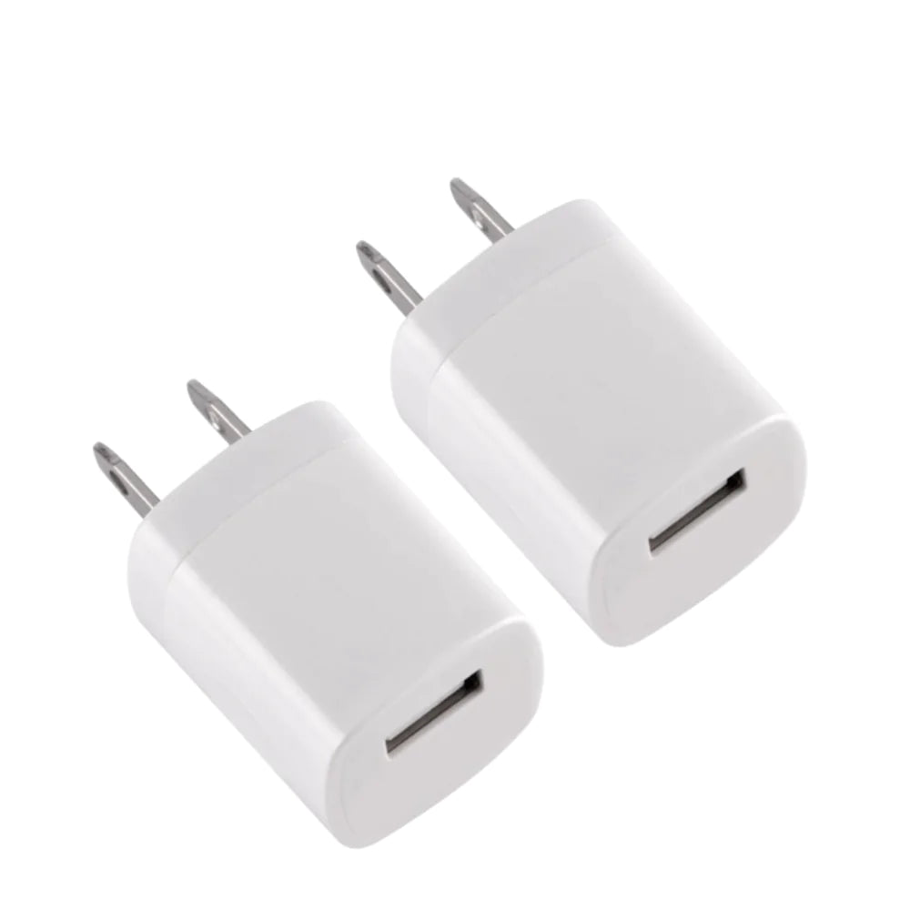 2-Pack White 1A USB Power Adapter