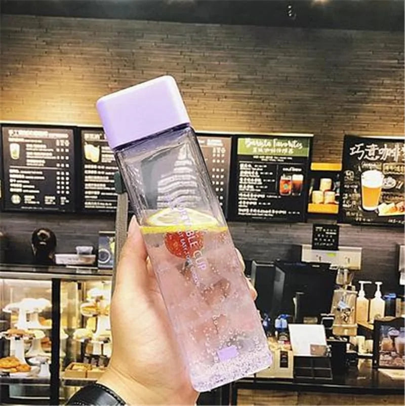 square-frosted-plastic-water-bottle-portable-leak-proof-travel-companion