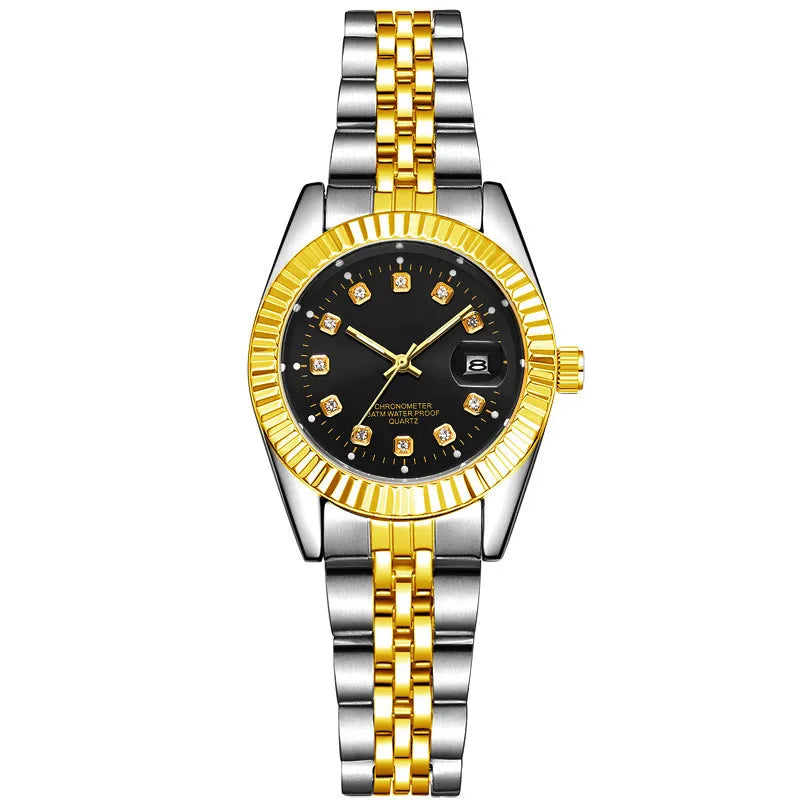 Men's And Women's Student Calendar Room Gold Watch