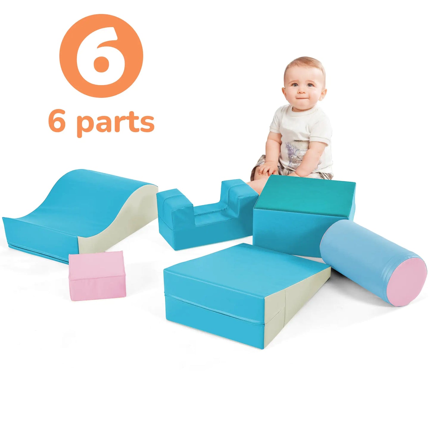 Colourful Soft Crawl And Crawl Foam Playset 6-in-1