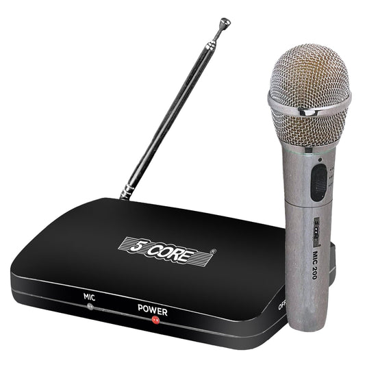 5Core Wireless Microphone System Dual Function Wireless - Wired Microphone Microfono Inalambrico-0