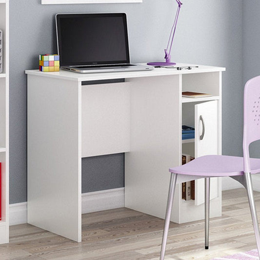 White Computer Desk - Great for Small Home Office Space-0