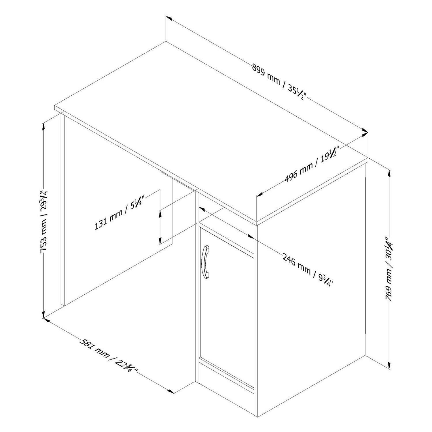 White Computer Desk - Great for Small Home Office Space-1