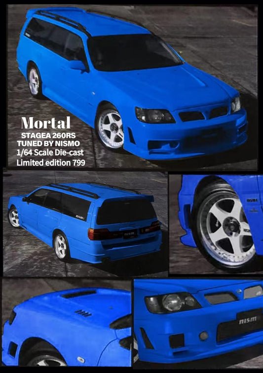 (Pre-Order) Mortal Nissan Stagea 260RS Nismo in Blue Limited to 799 Pcs 1:64-0