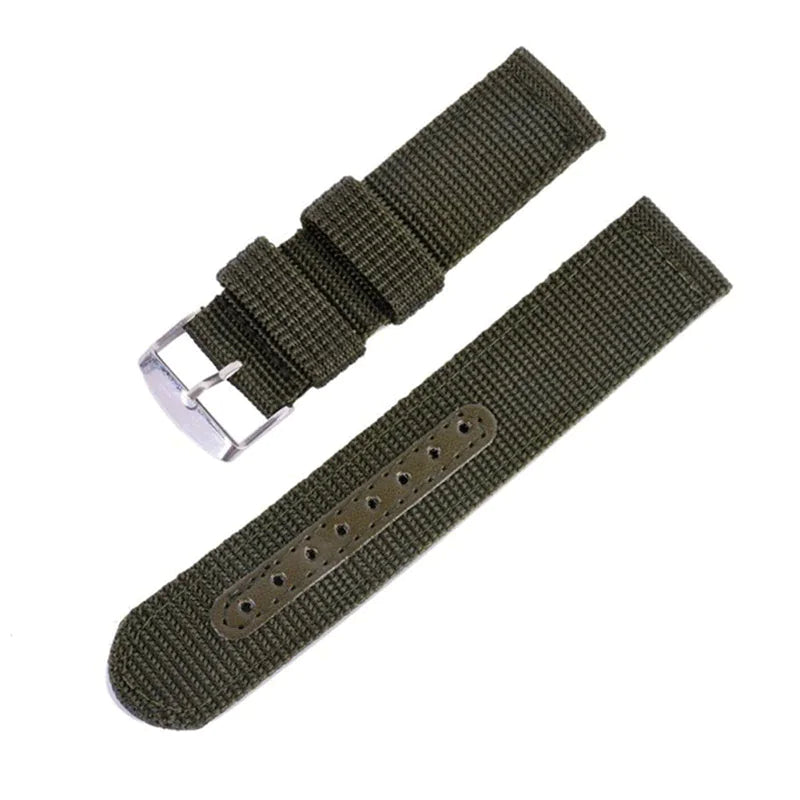 18mm 20mm 22mm 24mm Military Canvas Nylon Wrist Watch Band Strap Bracelet Sport