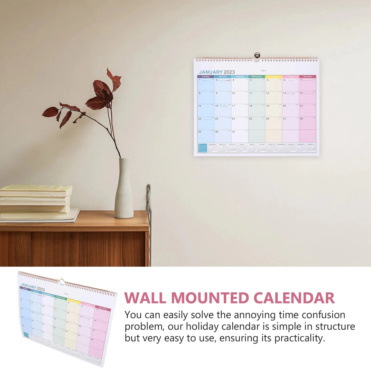 Wall Office Large Appointment Hanging Mounted Holiday Monthly Home Calendar