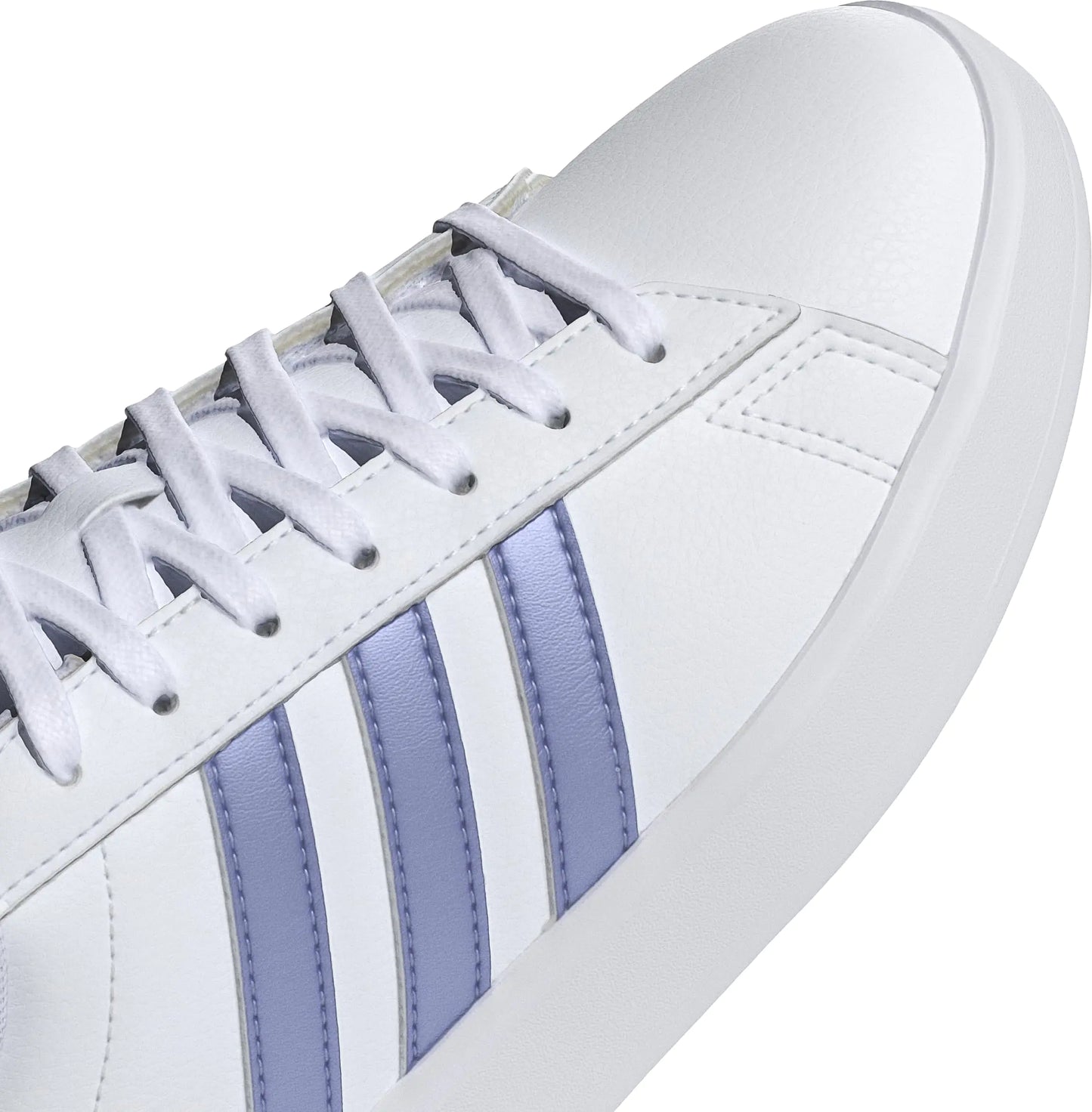 adidas Women's Grand Court 2.0 Tennis Shoe 6 White/Blue Spark Met./Blue Spark