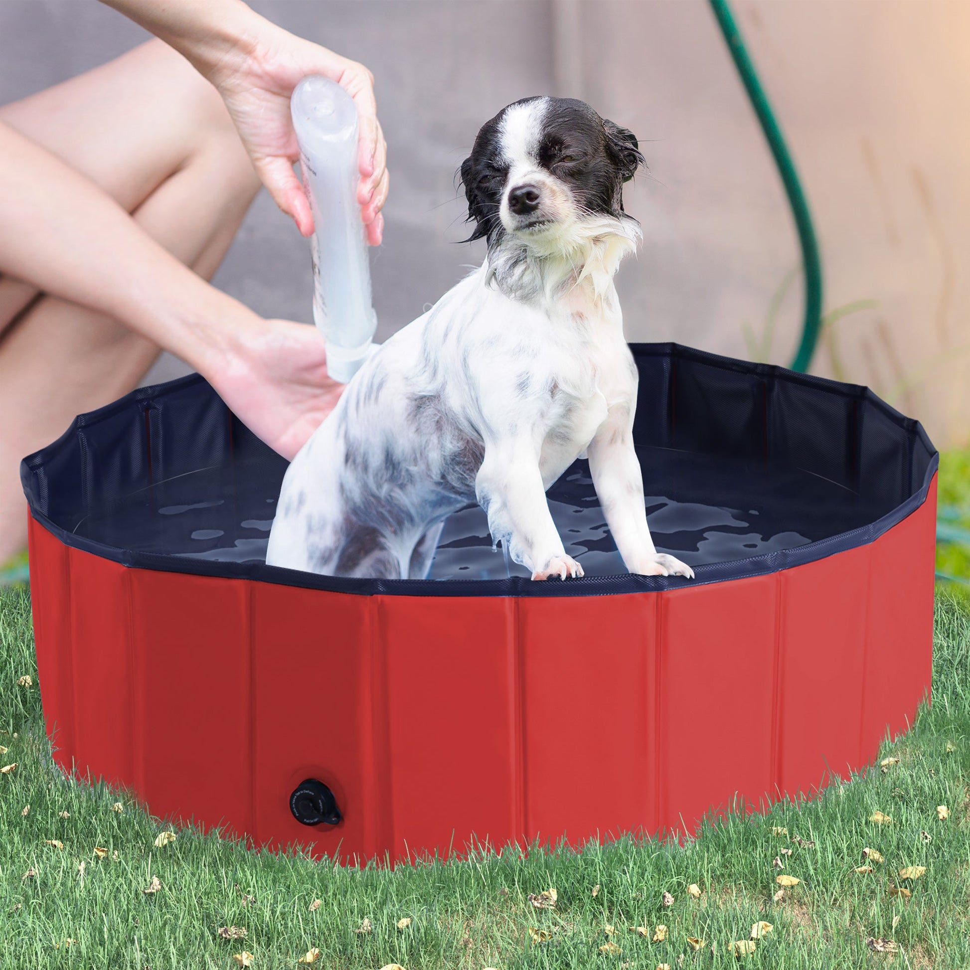 100x30H cm Pet Swimming Pool-Red-1