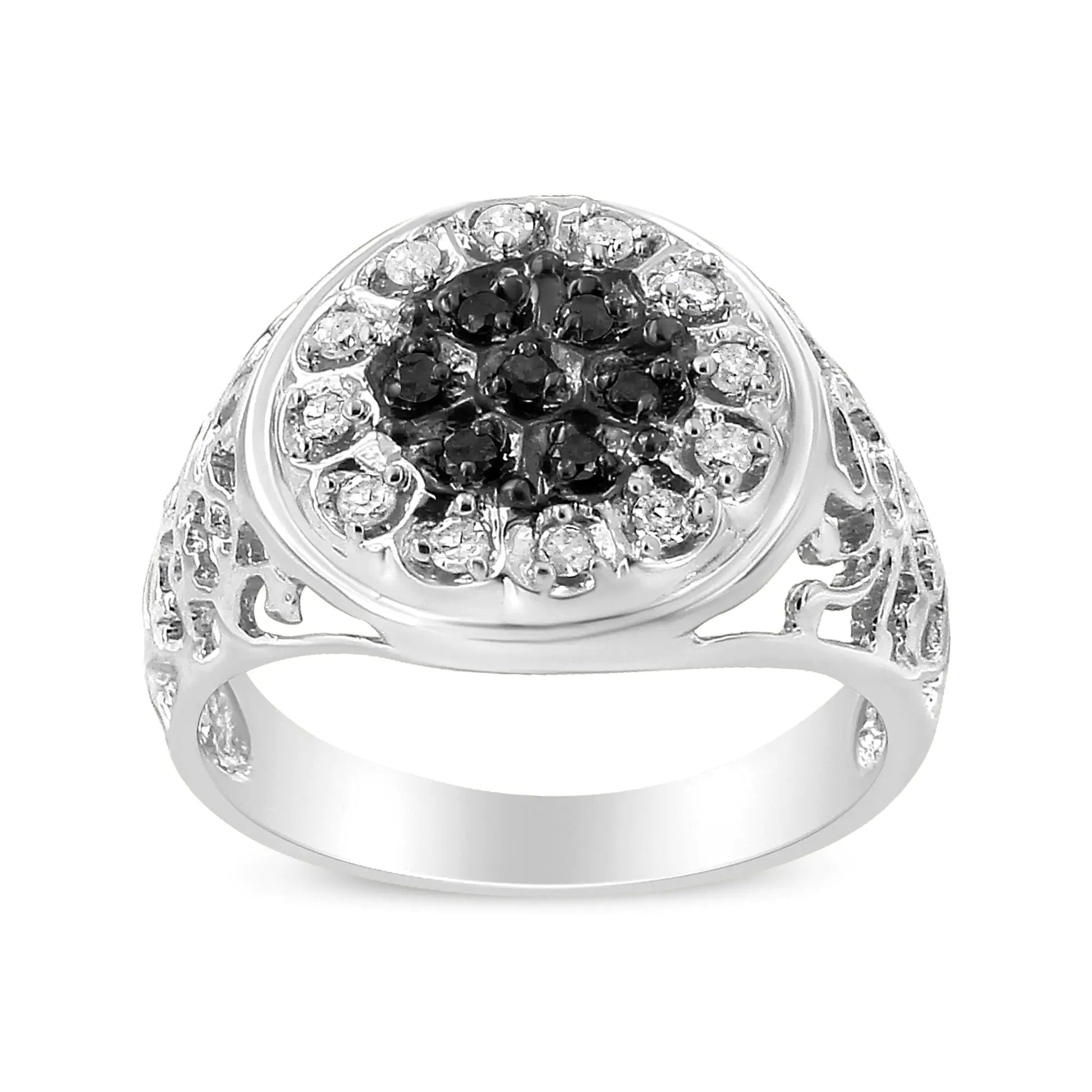 925-sterling-silver-1-4-cttw-white-and-black-treated-diamond-halo-cluster-ring-for-men-i-j-color-i3-clarity