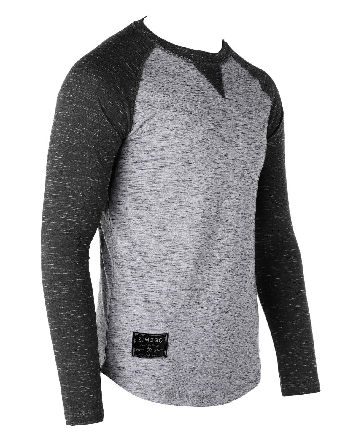 ZIMEGO Men Athletic Fit Baseball Retro Contrast Long Sleeve Raglan T-Shirt-1