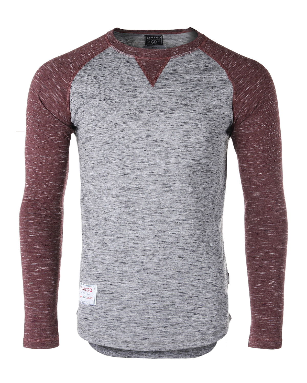 ZIMEGO Men Athletic Fit Baseball Retro Contrast Long Sleeve Raglan T-Shirt-3