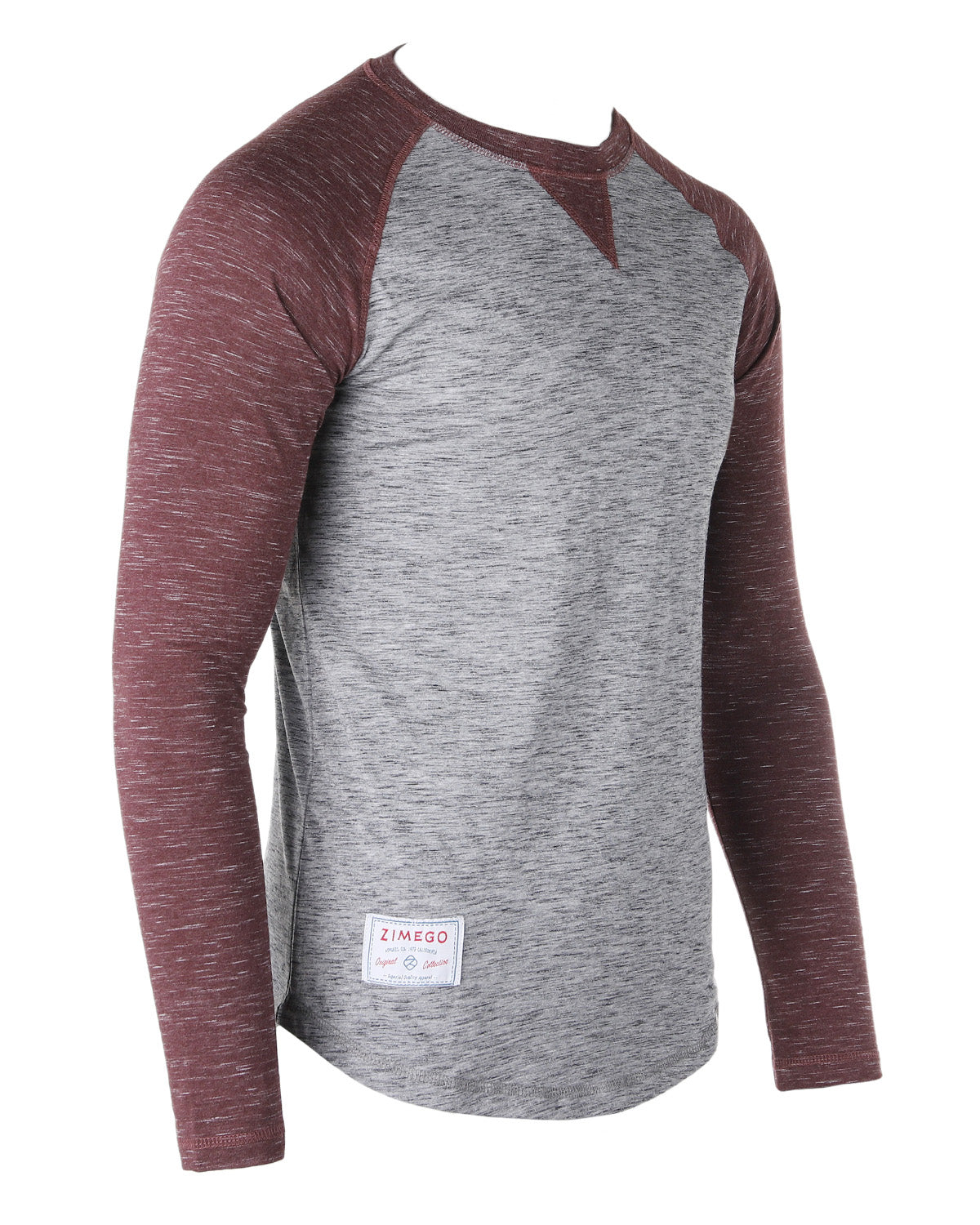 ZIMEGO Men Athletic Fit Baseball Retro Contrast Long Sleeve Raglan T-Shirt-2