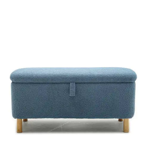 Basics Upholstered Storage Ottoman And Entryway Bench BLUE