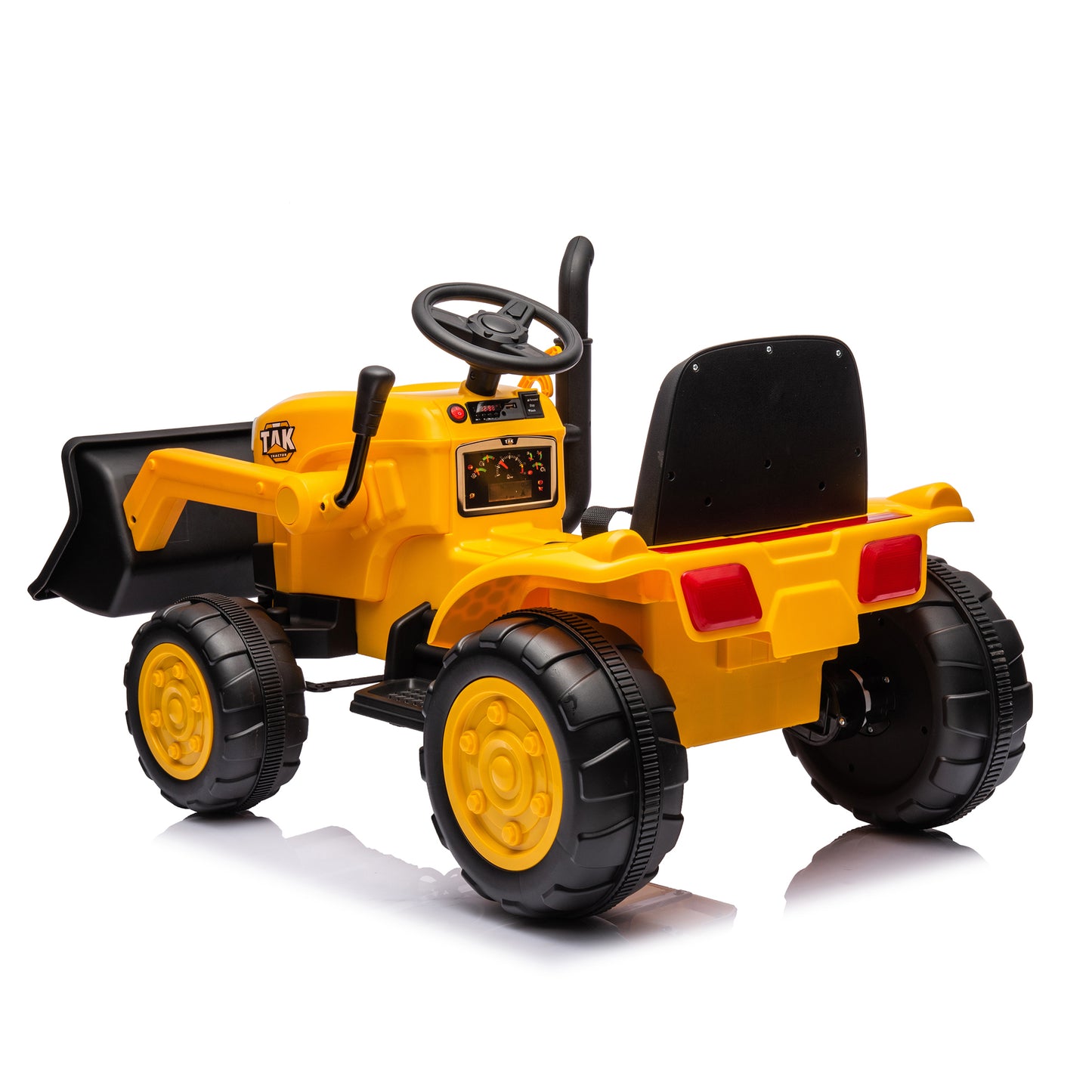 12V Kids Ride on Tractor Electric Excavator Battery Powered Motorized Car for Kids Ages 3-6, with Front Loader, Digging Handle, Remote Control, & Bright Headlight, Yellow