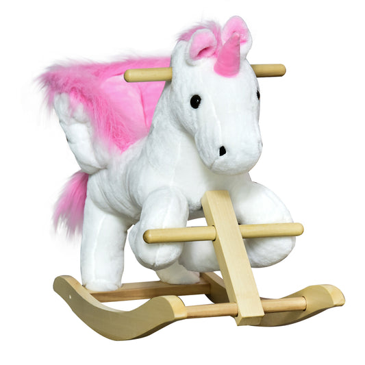 Unicorn Baby Rocking Horse Toy for Kids with Lullaby Song, Plush Ride on Horse with Heavy-Duty Support System, Interactive Toy Pretend Play Toy for Toddlers