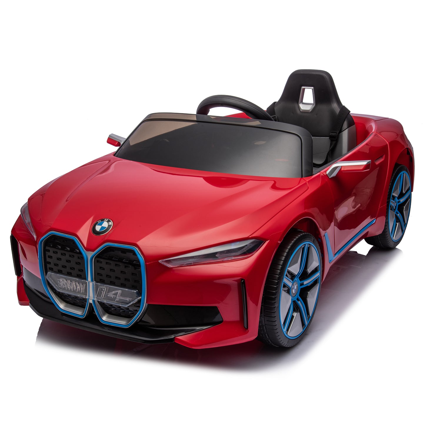 Licensed BMW I4,12v Kids ride on car 2.4G W/Parents Remote Control,electric car for kids,Three speed adjustable,Power display, USB,MP3 ,Bluetooth,LED light,Two-point safety belt,story