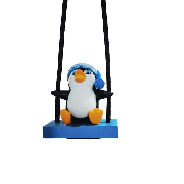 Swing Sled Penguin Car Pendant