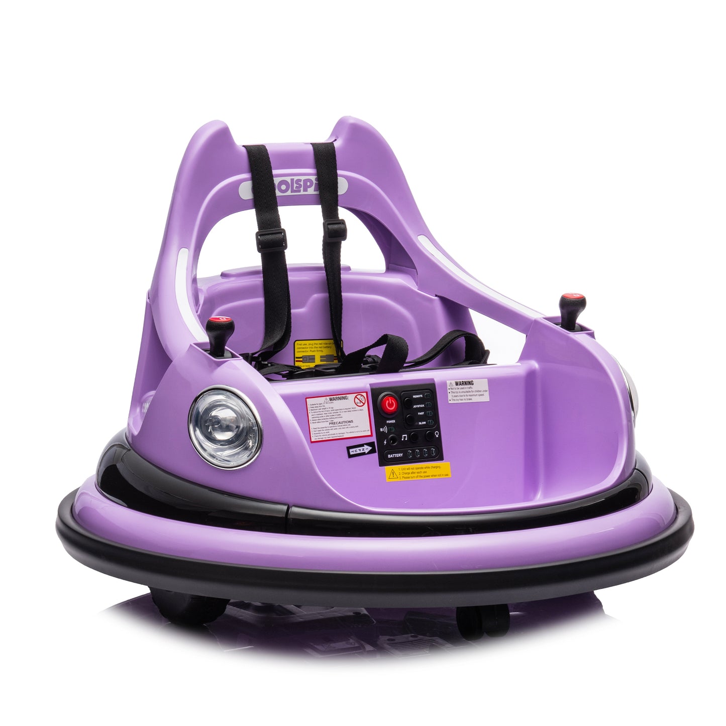 12V ride on bumper car for kids,electric car for kids,1.5-5 Years Old,W/Remote Control, LED Lights, Bluetooth & 360 Degree Spin, Vehicle body with anti-collision padding
Five-point Safety Belt,2wd