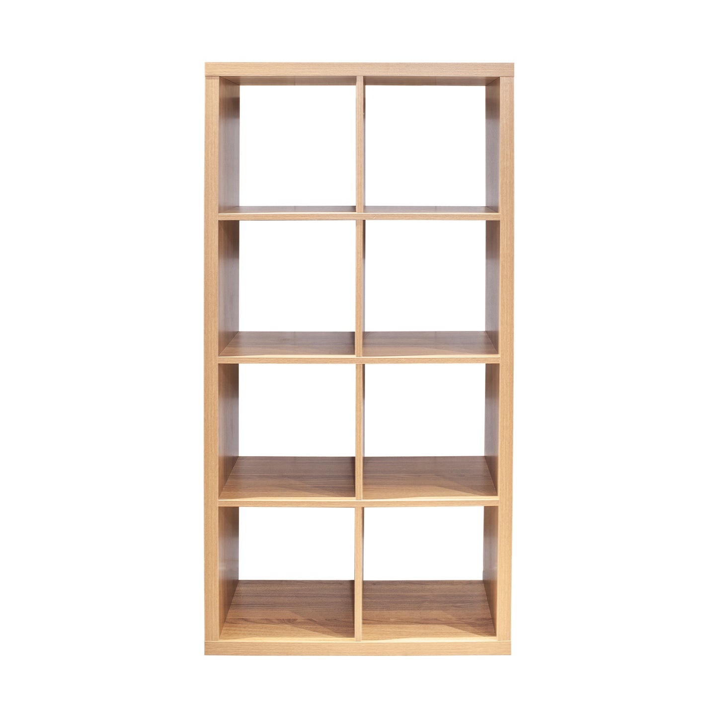 Smart Cube 8-Cube Organizer Storage with Opened Back Shelves,2 X 4 Cube Bookcase Book Shleves for Home, Office ,Walnut Color