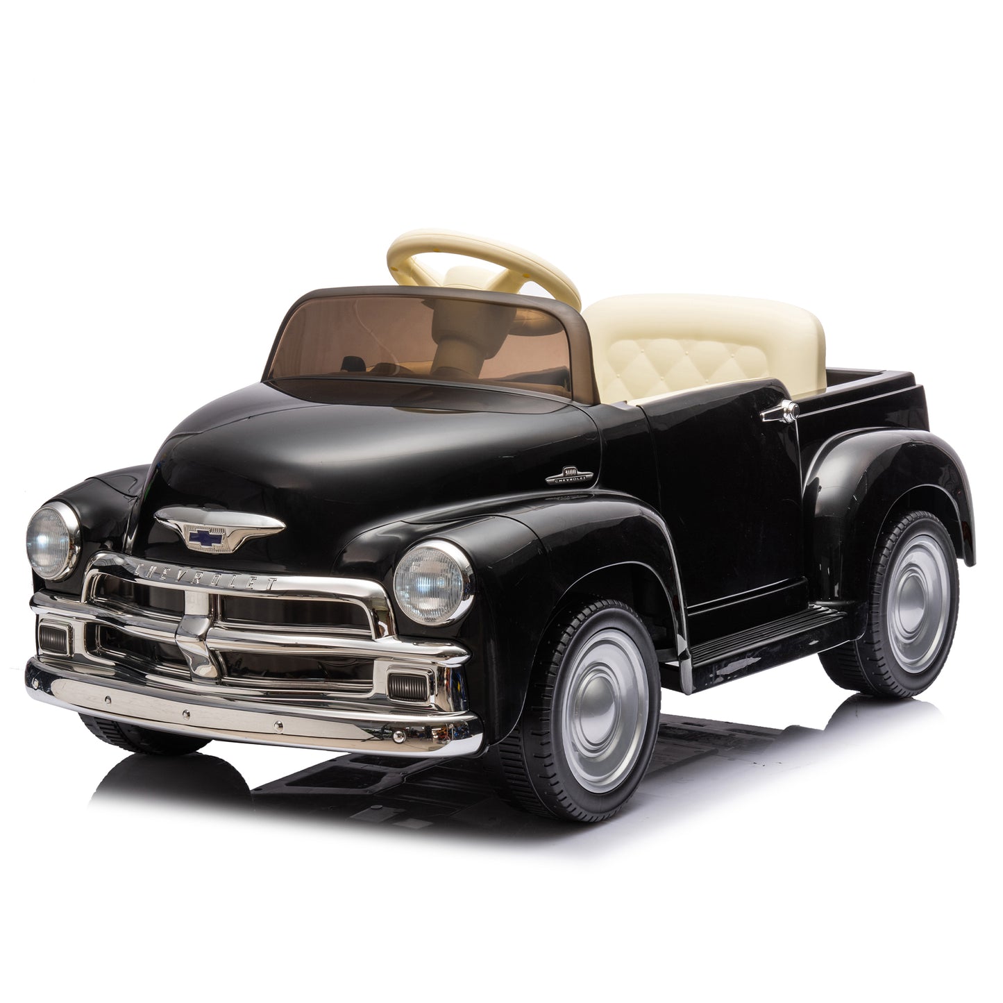 12V Kids Ride On truck car w/parents control, Licensed Chevrolet 3100 pickup,electric car for kid,Vintage modeling,3 speeds,LED Lights,Bluetooth,USB,High-power up to 4.35 km/h,age 3+