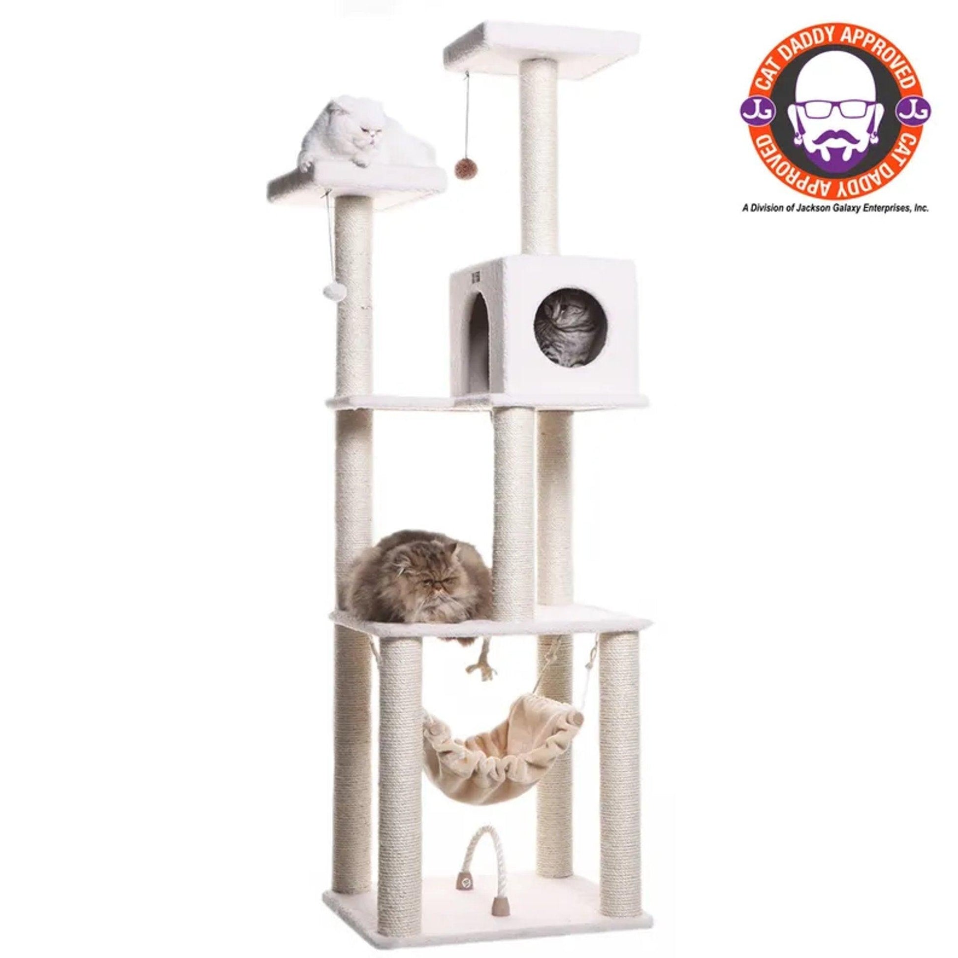 Armarkat B7301 Classic Ivory Cat Tree with 4 Levels and Accessories-2