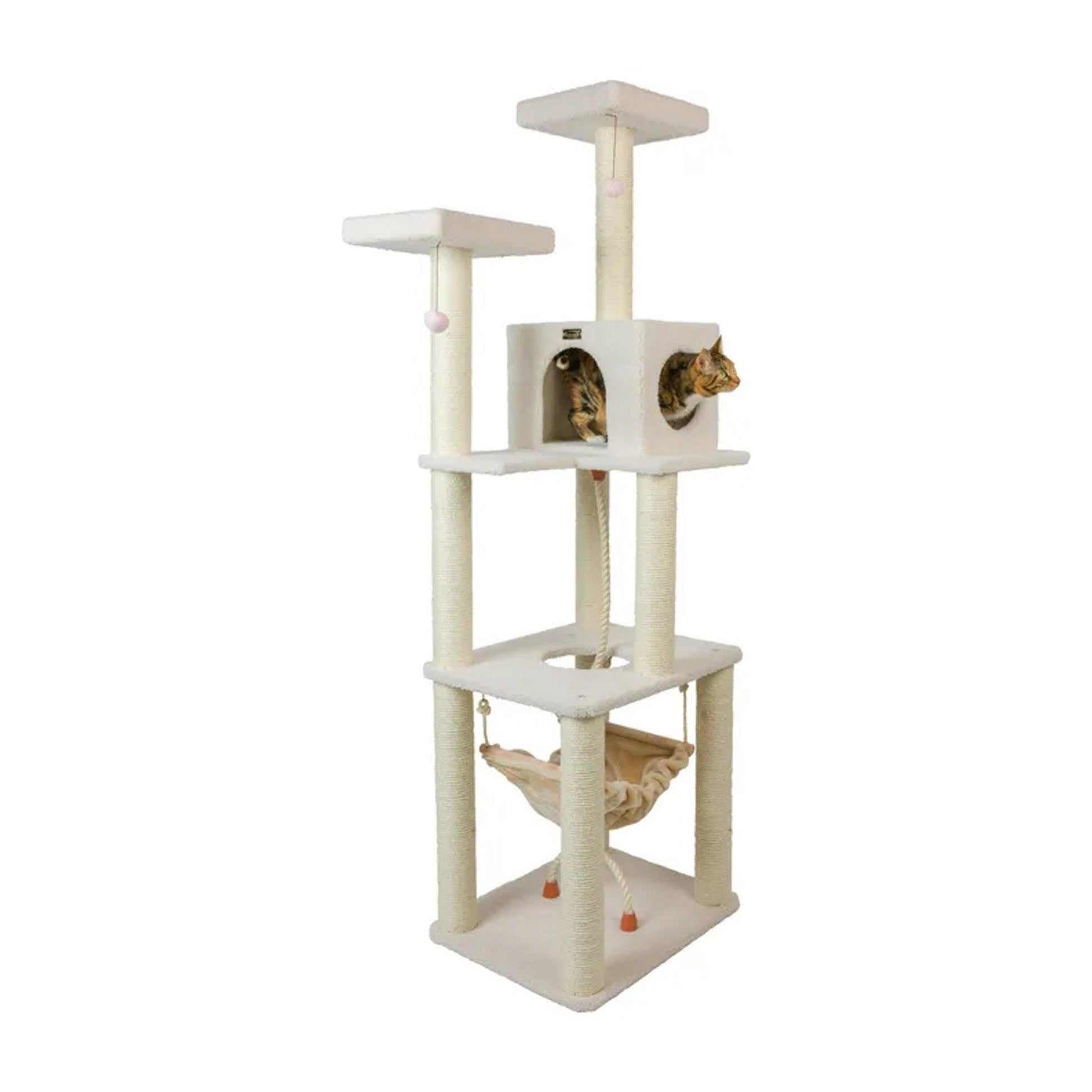 Armarkat B7301 Classic Ivory Cat Tree with 4 Levels and Accessories-4