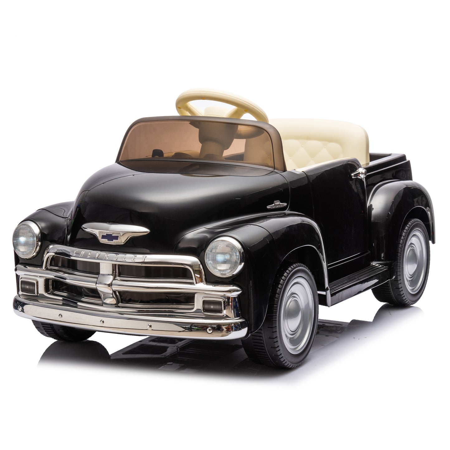 12V Kids Ride On truck car w/parents control, Licensed Chevrolet 3100 pickup,electric car for kid,Vintage modeling,3 speeds,LED Lights,Bluetooth,USB,High-power up to 4.35 km/h,age 3+