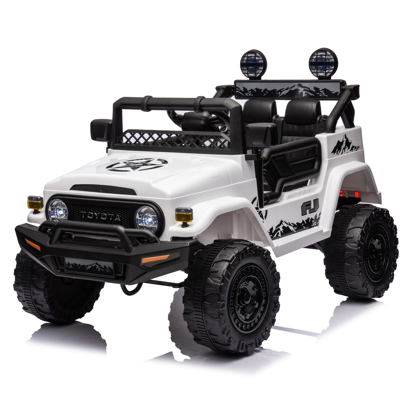 Licensed TOYOTA FJ Cruiser,12V Kids ride on car 2.4G W/Parents Remote Control,electric car for kids,Three speed adjustable,Power display, USB,MP3 ,Bluetooth,LED light,Three-point safety belt