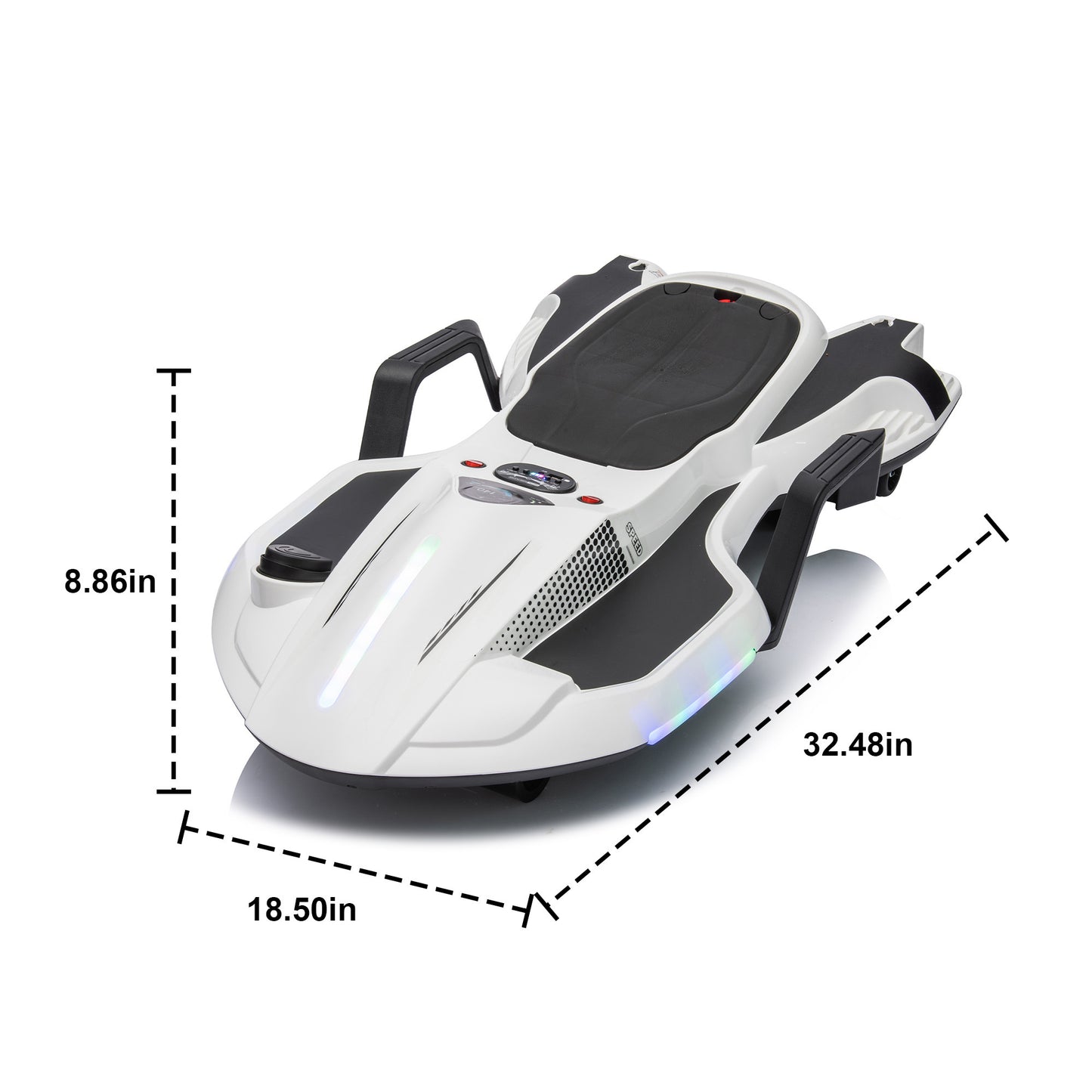 24V Kids Ride On Electric scooter w/ helmet knee pads,24v ride on toy for kids,Spray function,200w motor,5.59-6.84MPH,Gravity Steering,Bluetooth,Use for 1-2 hours,Exercise your child age 6+.