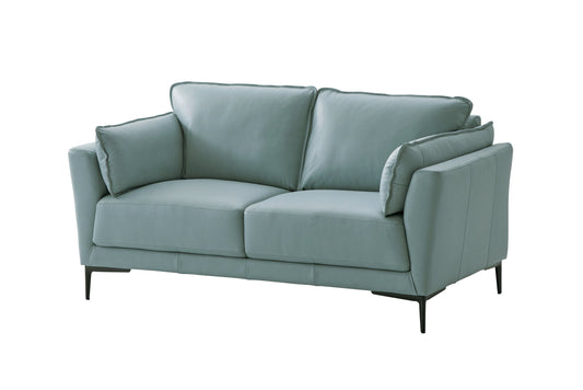 ACME Mesut Loveseat, Light Blue Top Grain Leather-0