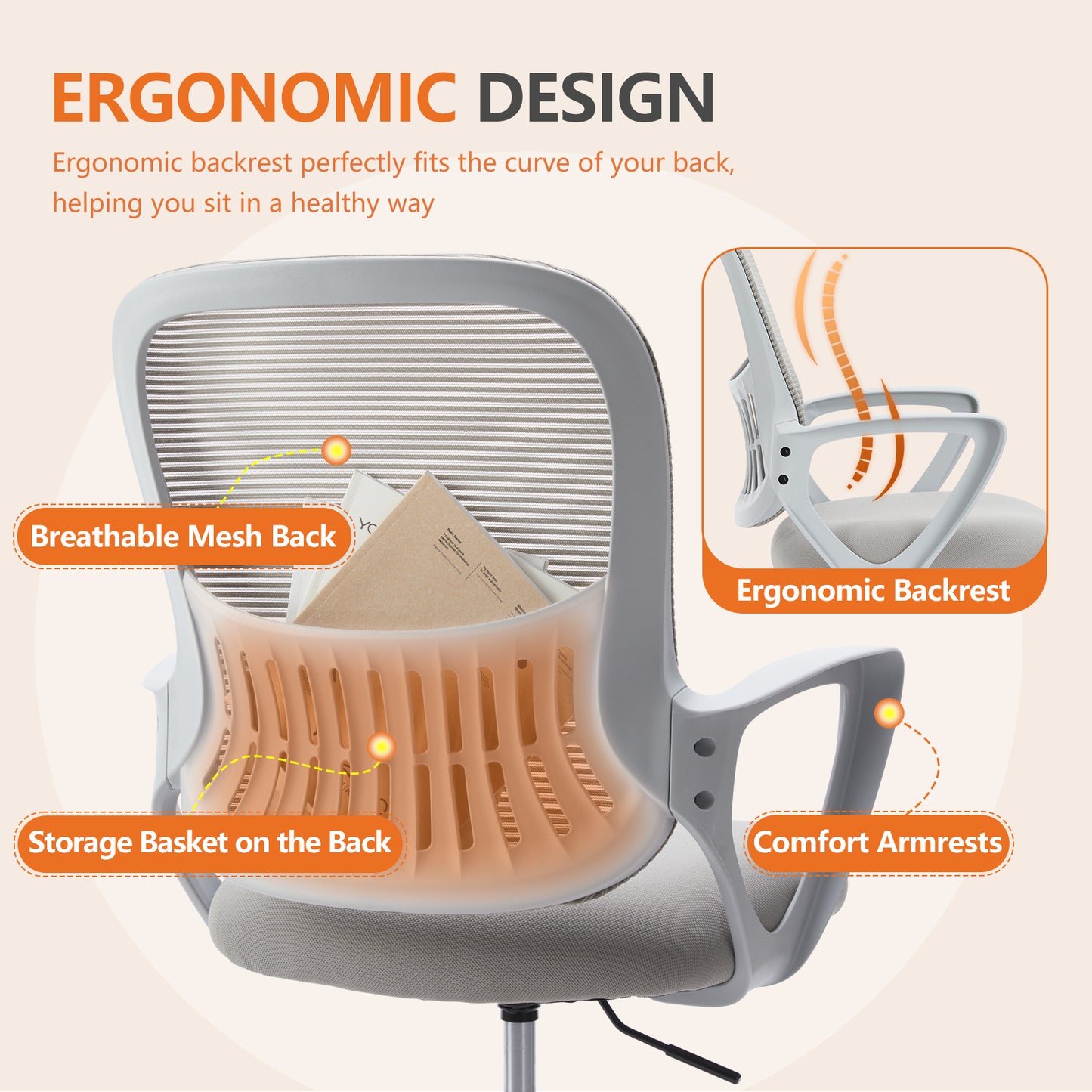 Sweetcrispy Ergonomic Drafting Chair Tall Standing Desk Office Chair